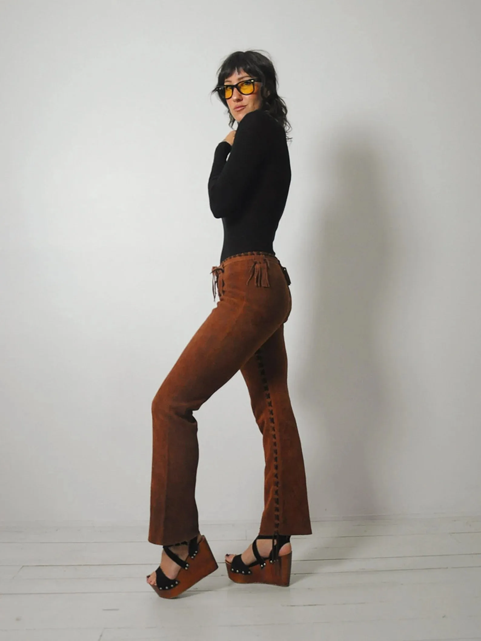 1960's OOAK Handmade Suede Flares