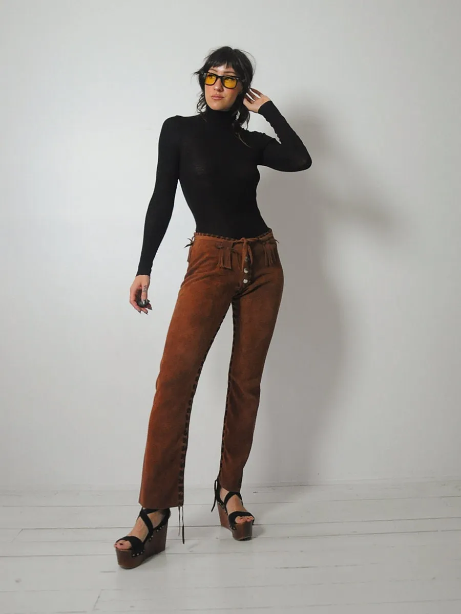 1960's OOAK Handmade Suede Flares