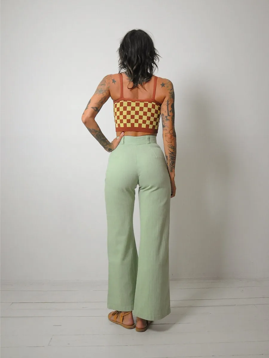 1970's Pistachio Flared Pants 24x30