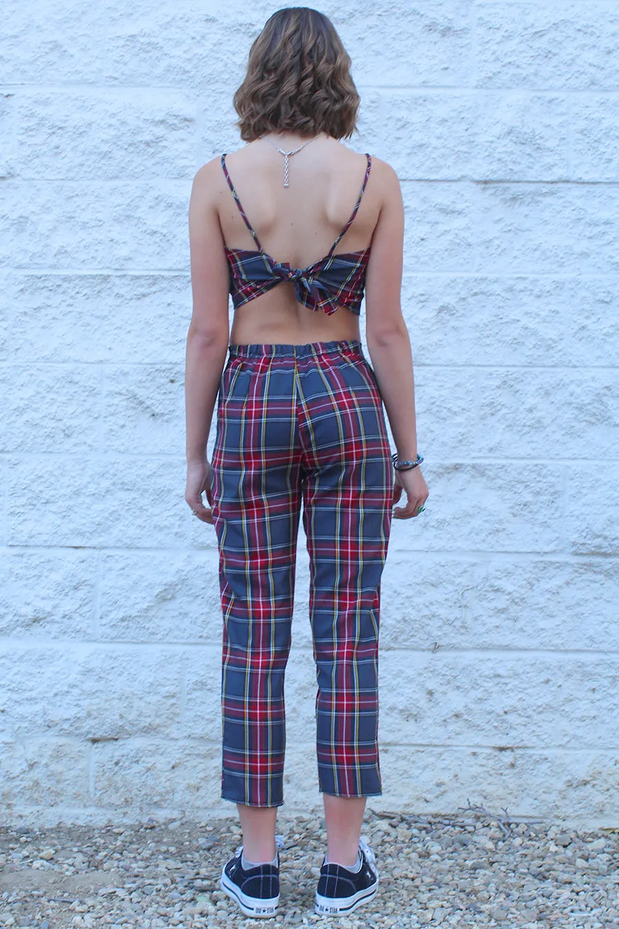 Adjustable Cami Top and Pants - Tartan