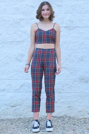 Adjustable Cami Top and Pants - Tartan