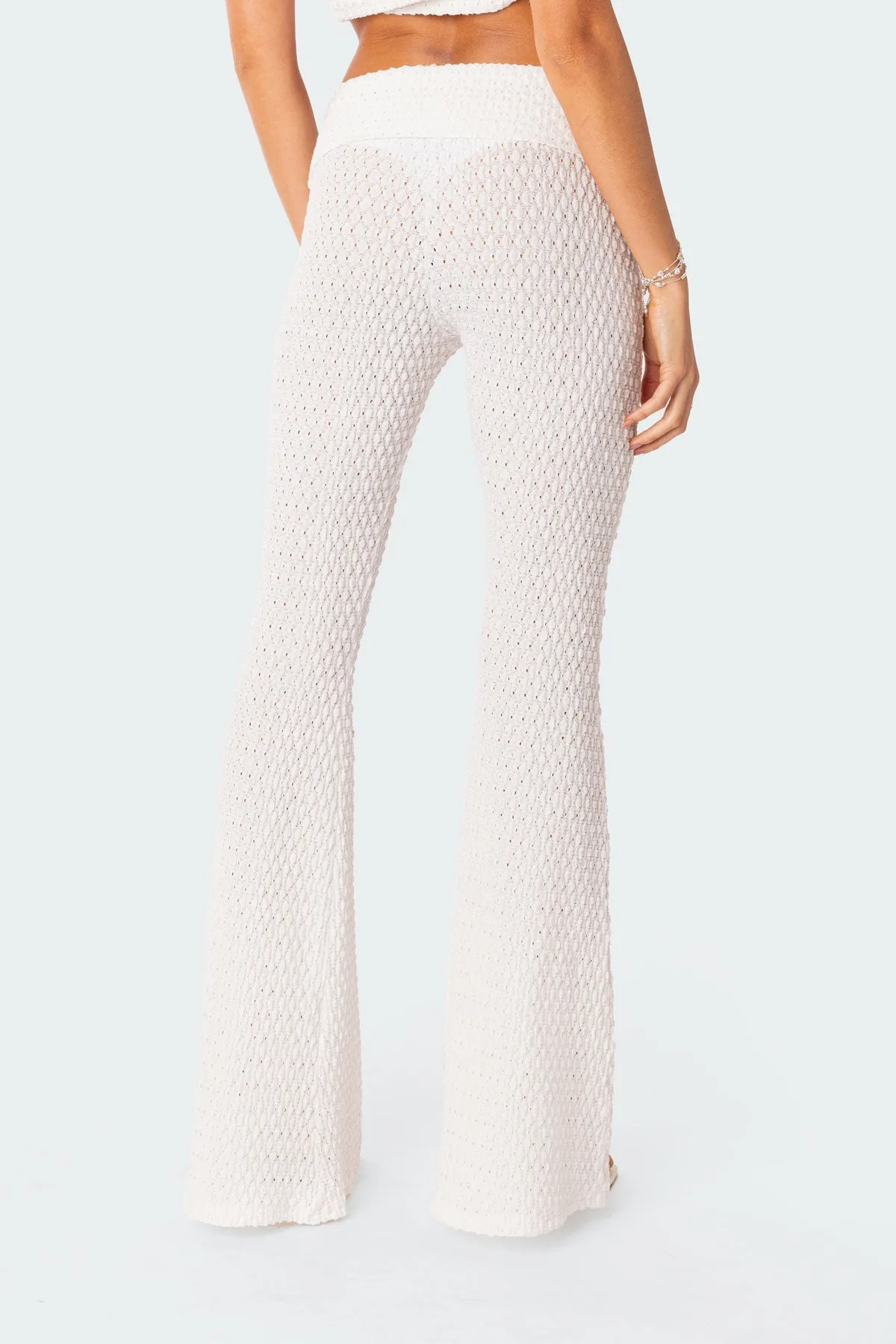 Amalia Textured Knit Fold Over Pants