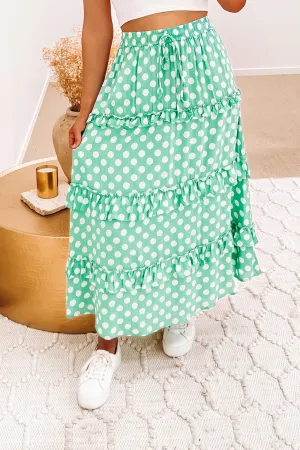 Arya Midi Skirt Green Spot