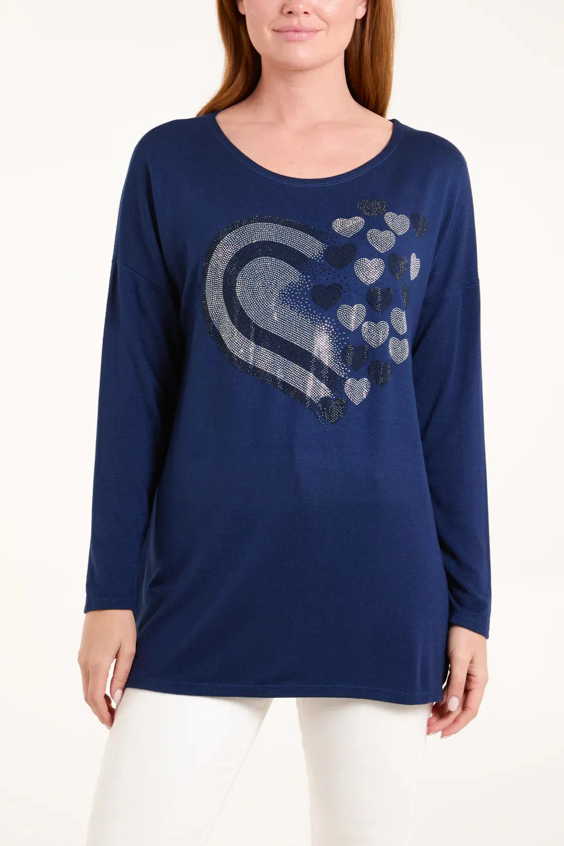 As Seen in Unique’s Video: Diamanté Heart Detail Soft Knit Jumper in 4 Colours