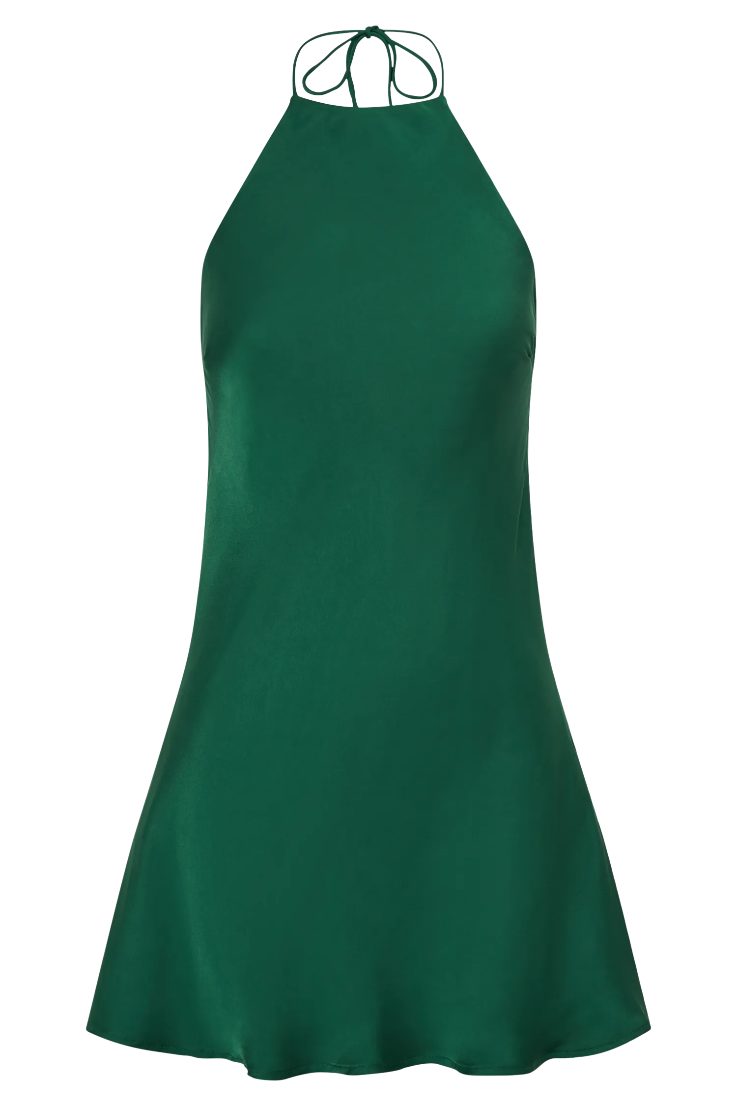 Atlas Satin Bow Mini Dress - Emerald