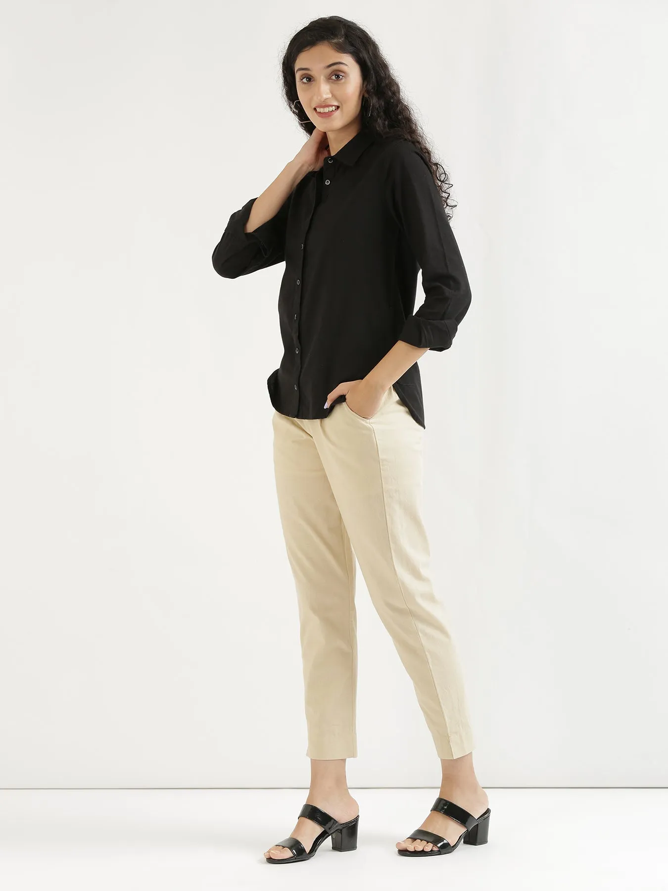 Beige Cotton Pant