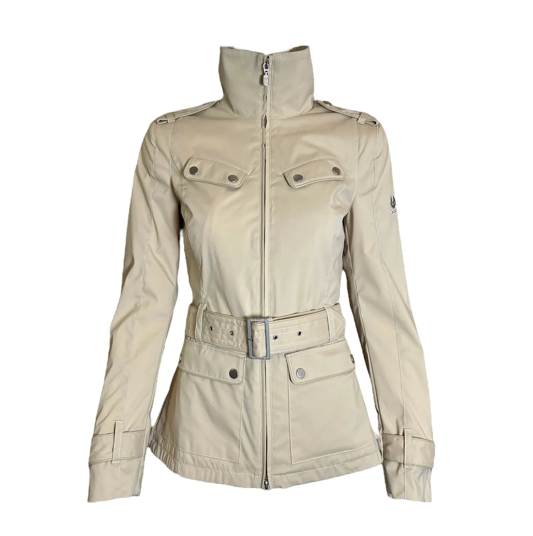 Belstaff Beige Silver Label Skylark II Cotton Utility Jacket   Belt