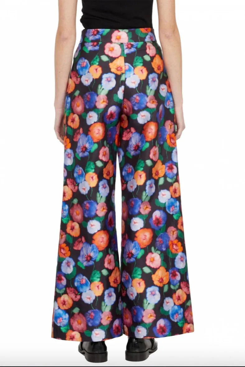 Benjamin Benmoyal - Flared Trousers: Flower Print