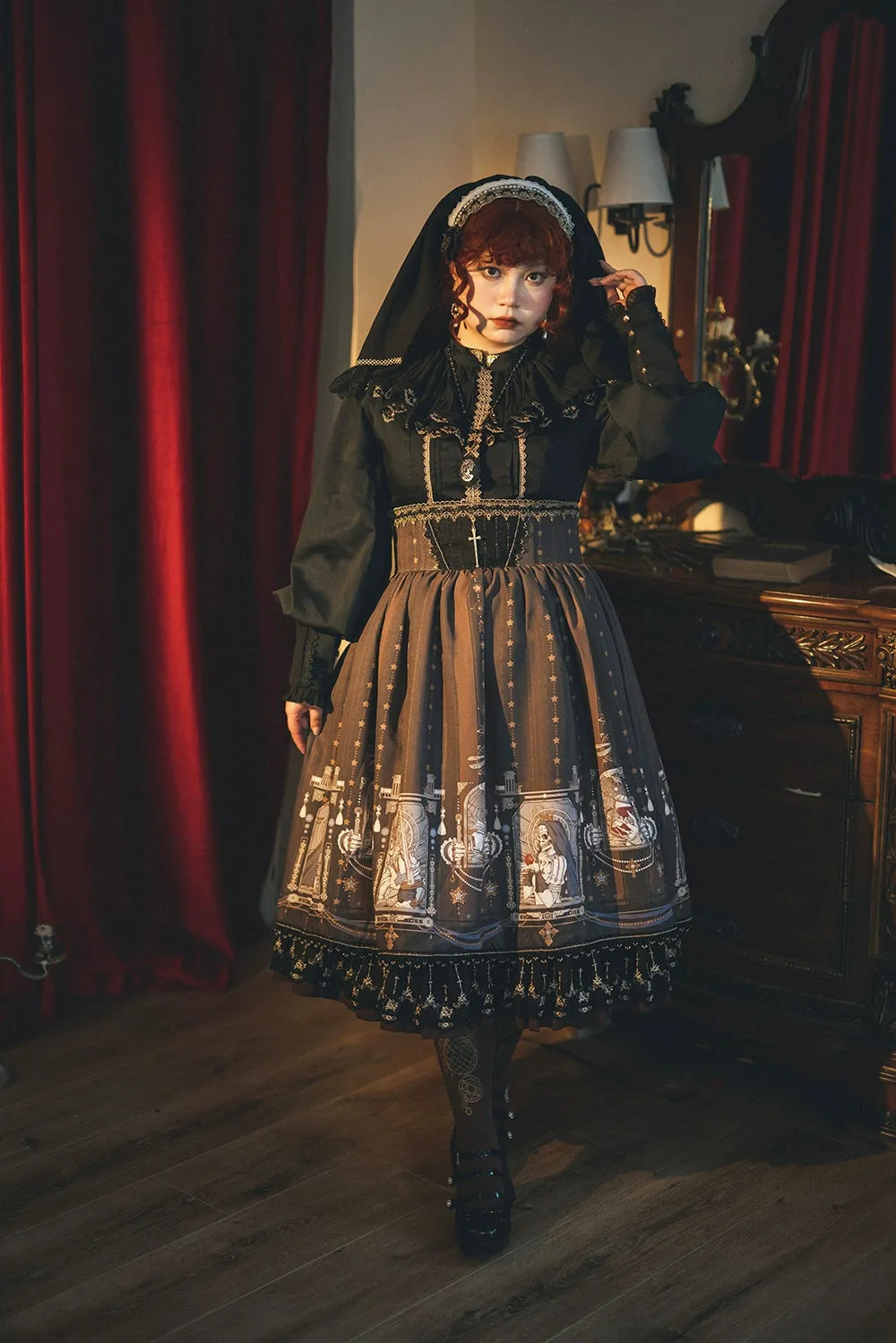 (BFM)Miss Point~Demon Hunting Notes~ Gothic Lolita SK Fishbone Skirt