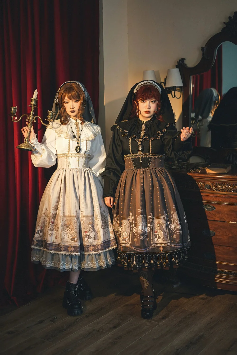 (BFM)Miss Point~Demon Hunting Notes~ Gothic Lolita SK Fishbone Skirt