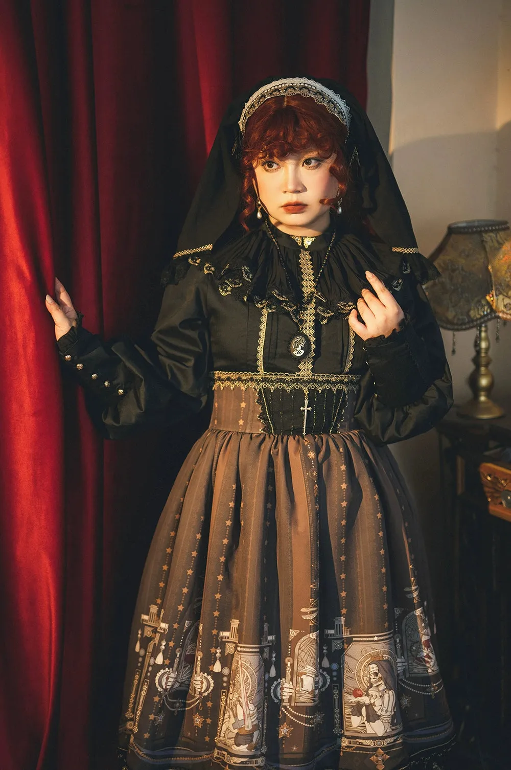 (BFM)Miss Point~Demon Hunting Notes~ Gothic Lolita SK Fishbone Skirt