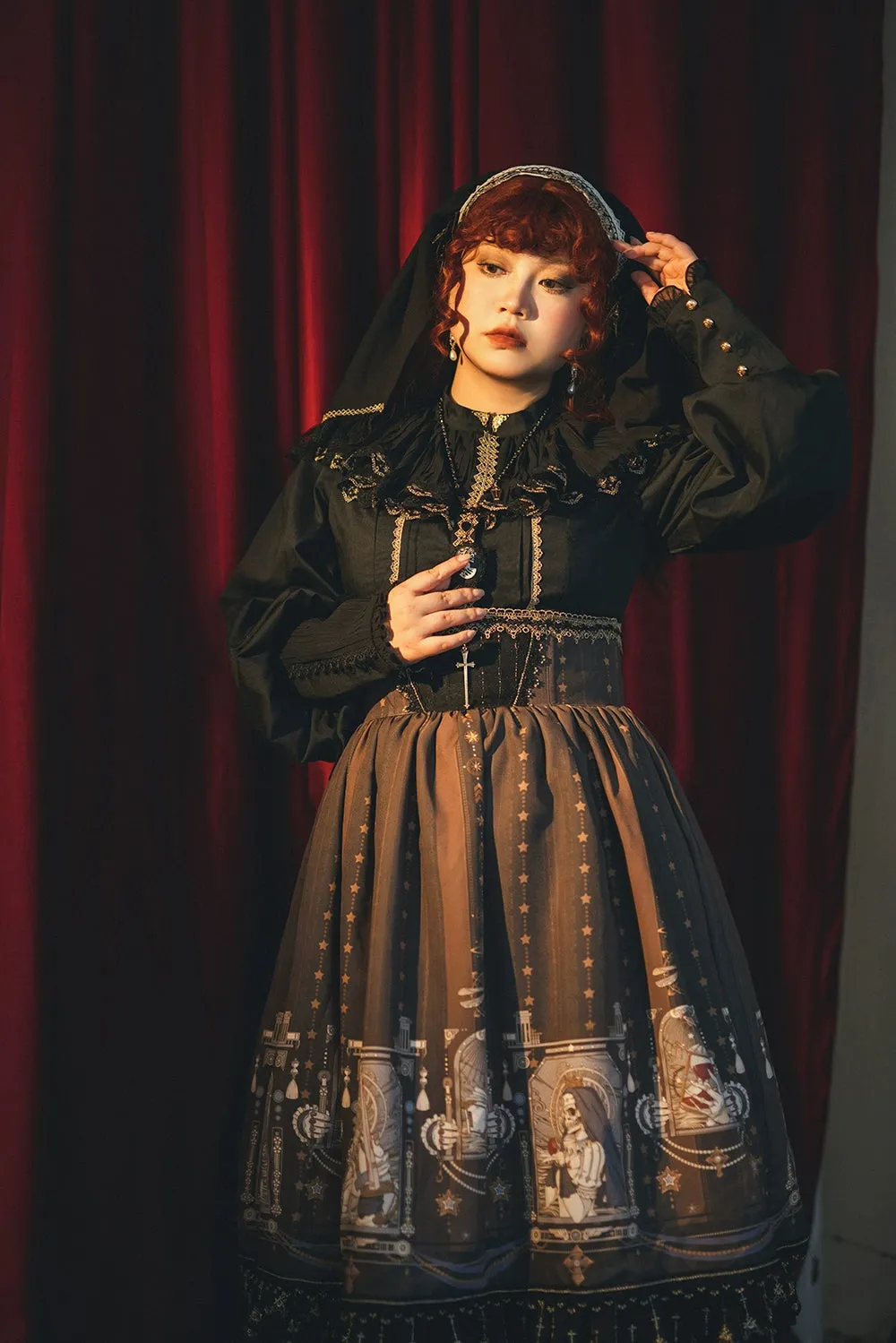 (BFM)Miss Point~Demon Hunting Notes~ Gothic Lolita SK Fishbone Skirt