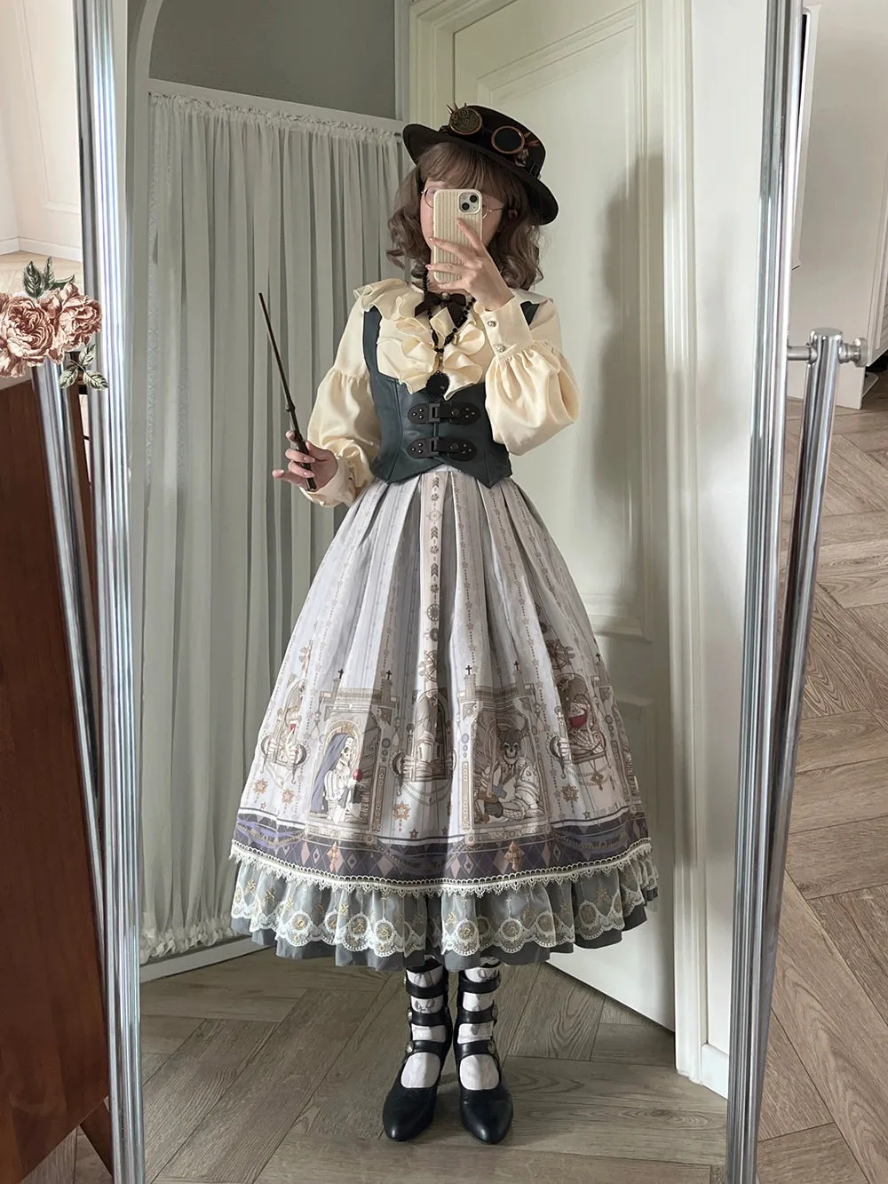 (BFM)Miss Point~Demon Hunting Notes~ Gothic Lolita SK Fishbone Skirt