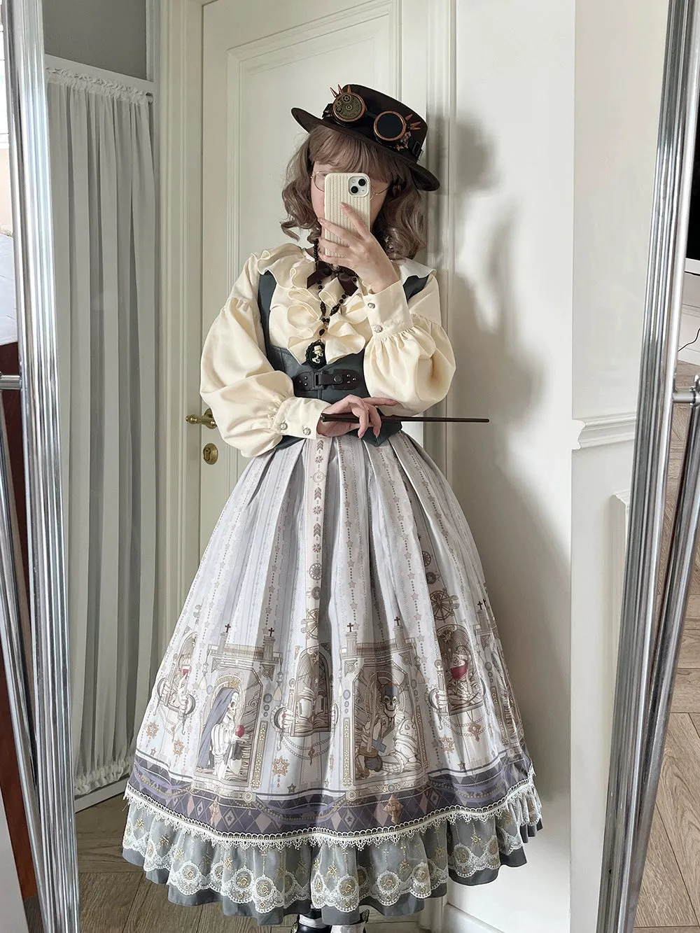 (BFM)Miss Point~Demon Hunting Notes~ Gothic Lolita SK Fishbone Skirt