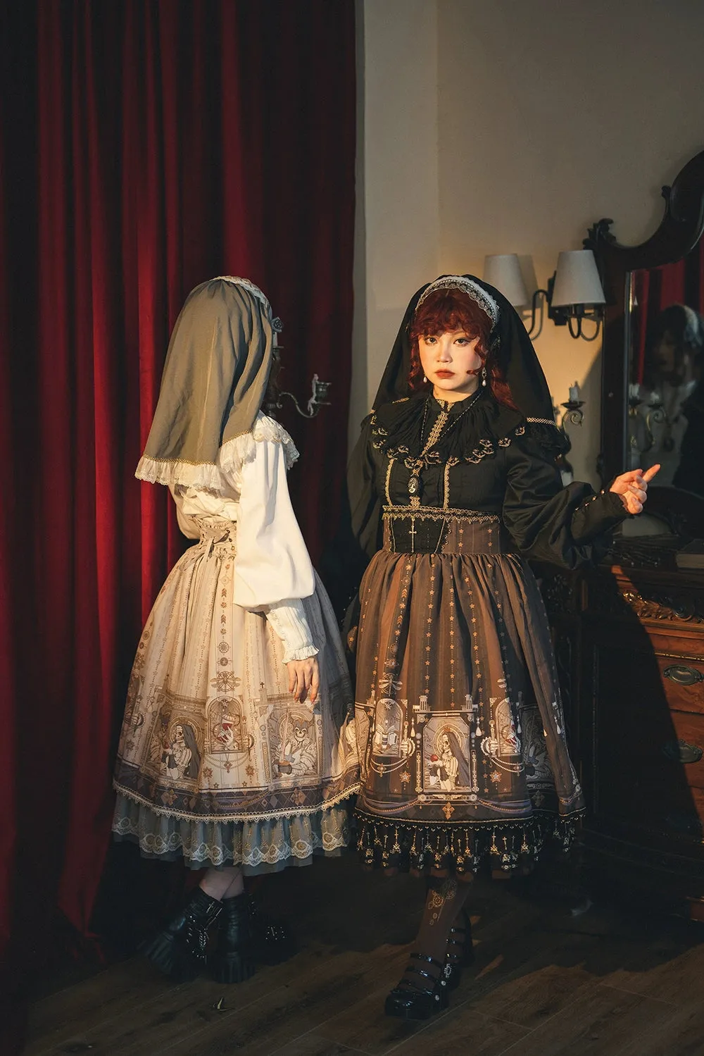 (BFM)Miss Point~Demon Hunting Notes~ Gothic Lolita SK Fishbone Skirt