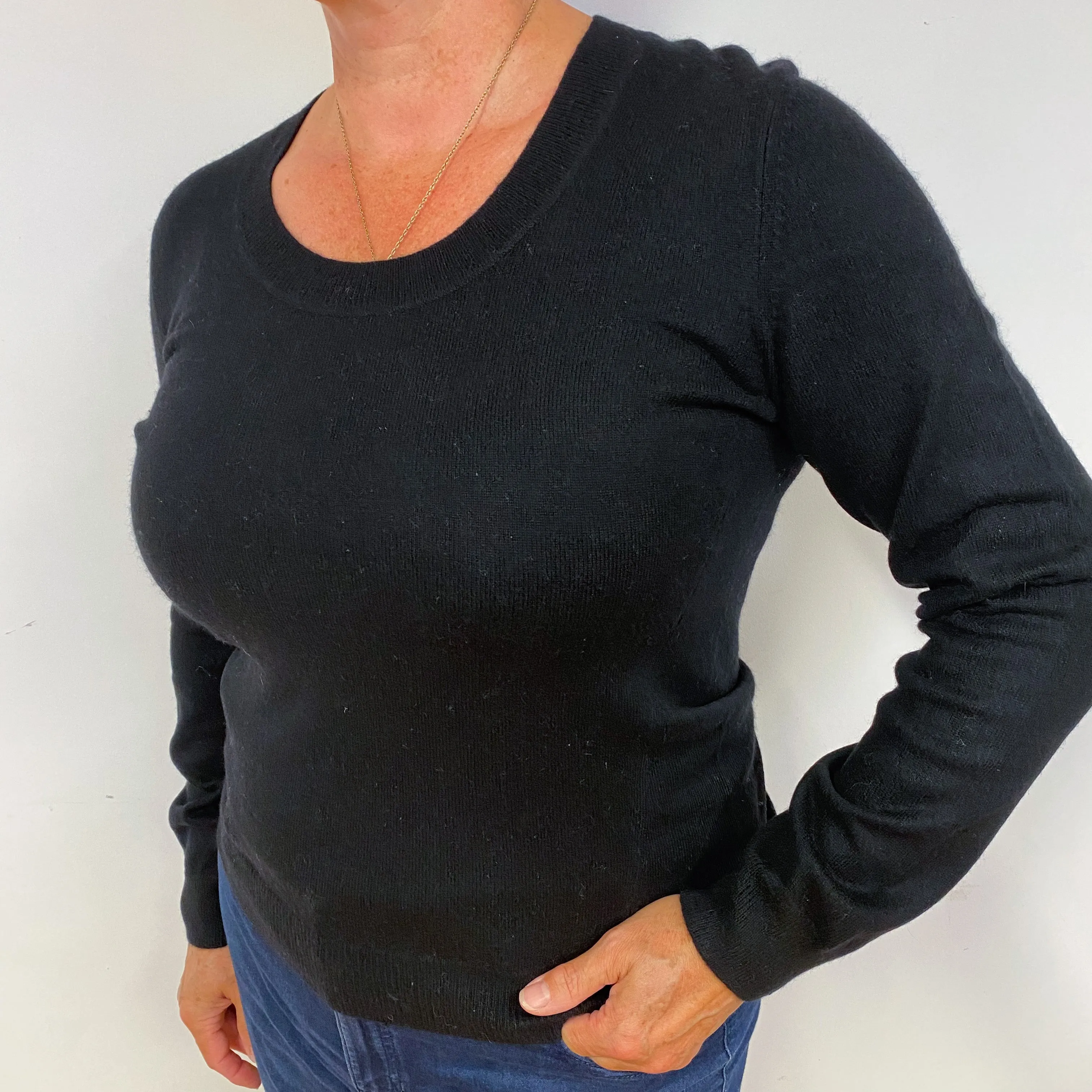 Black Cashmere Crew Neck Jumper