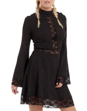 Black Flare Lace Dress