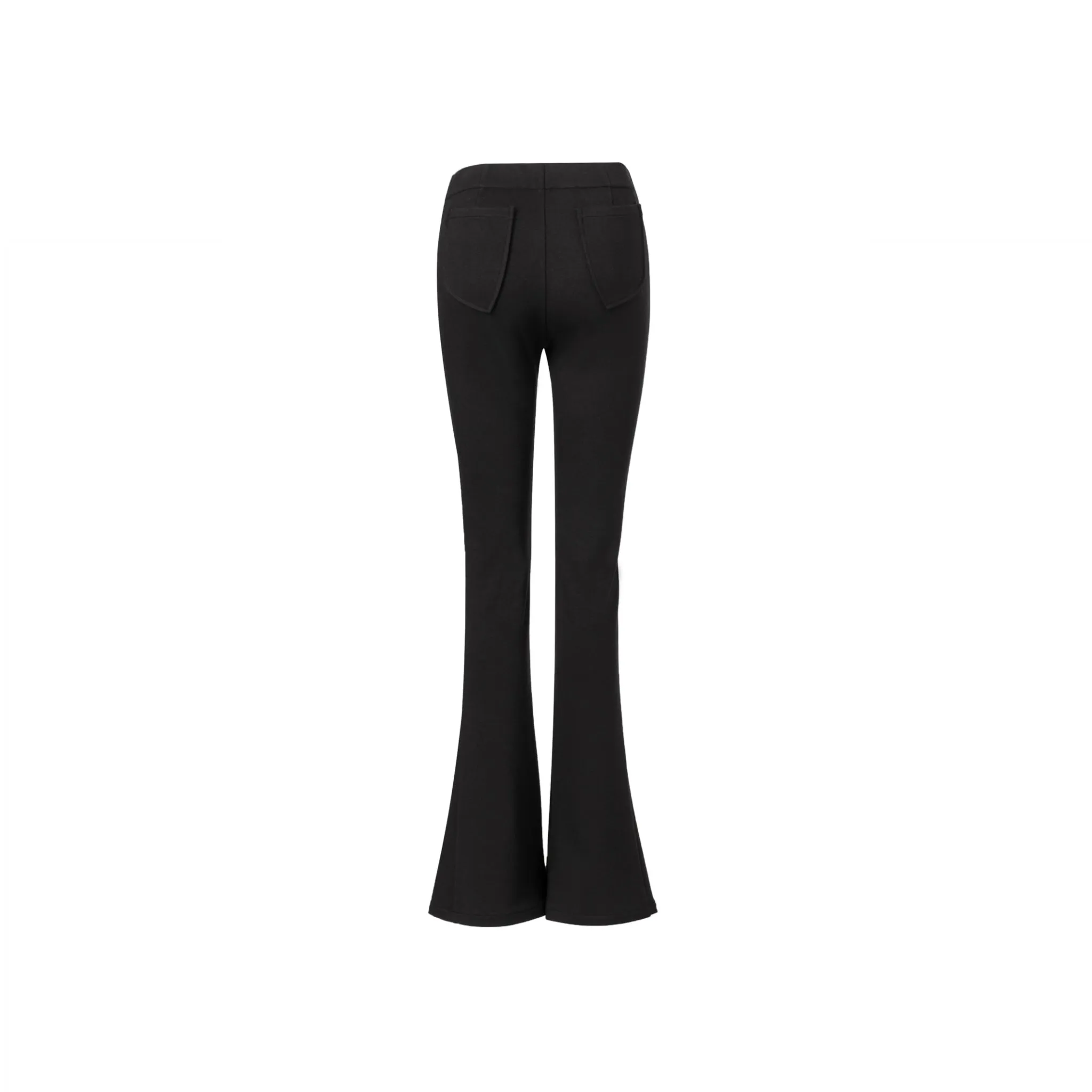 Black Knitted Flared Trousers