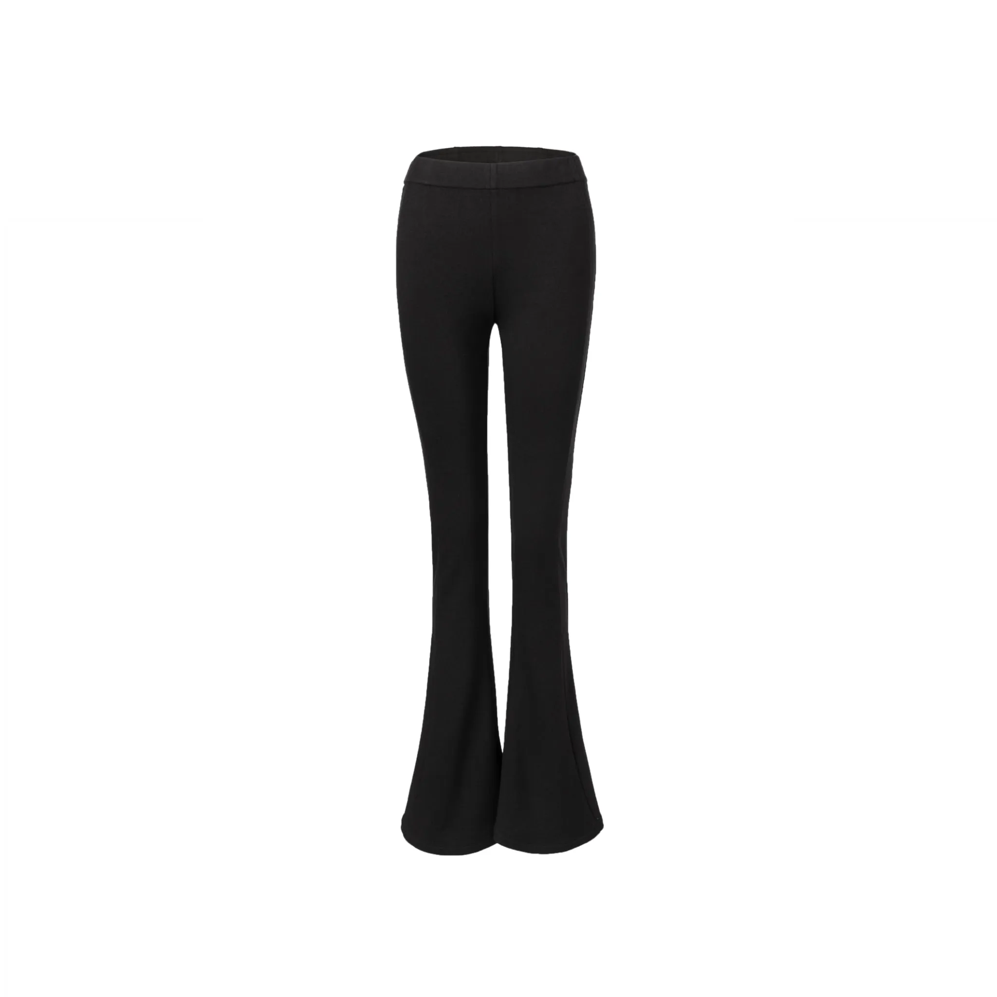 Black Knitted Flared Trousers