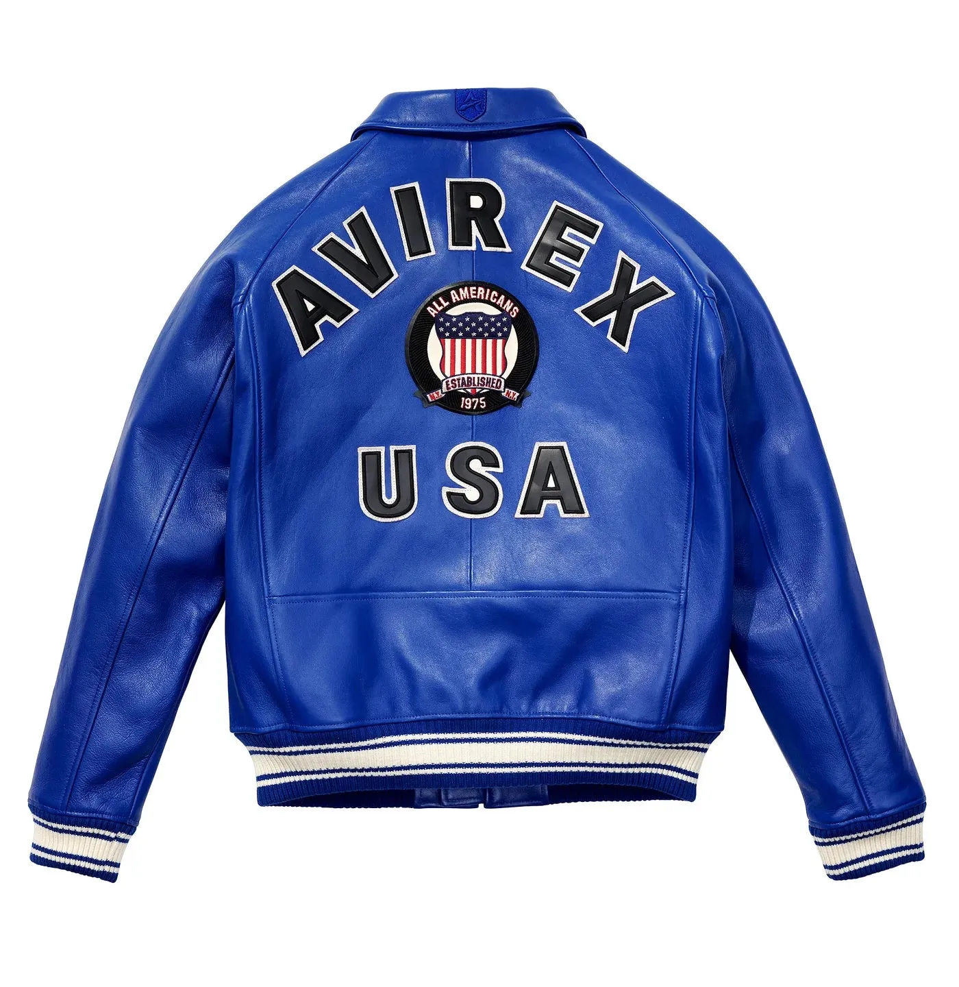 Blue Avirex Icon Leather Jacket