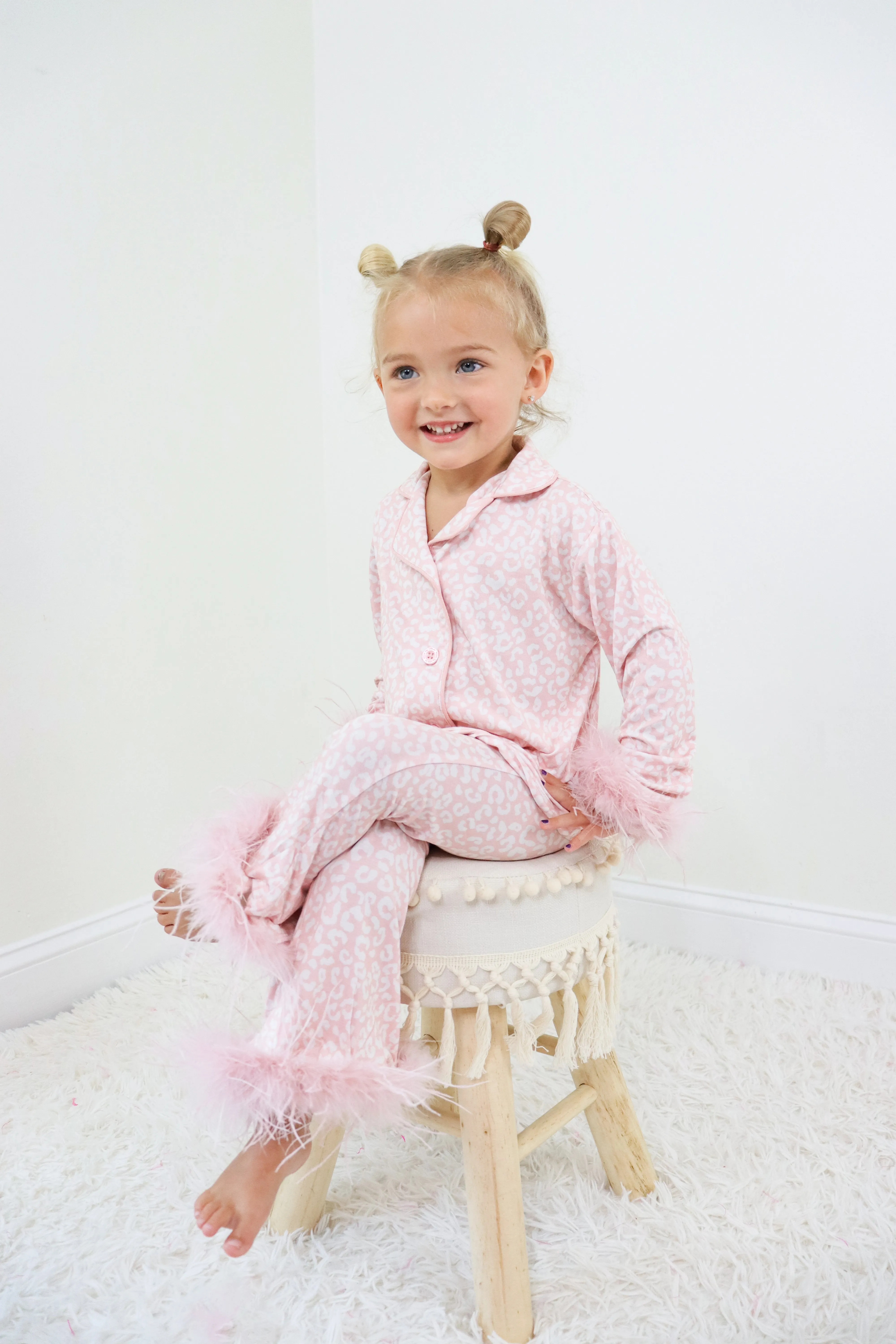 Blushing Leopard Girl’s Flare Feathered Dream Set