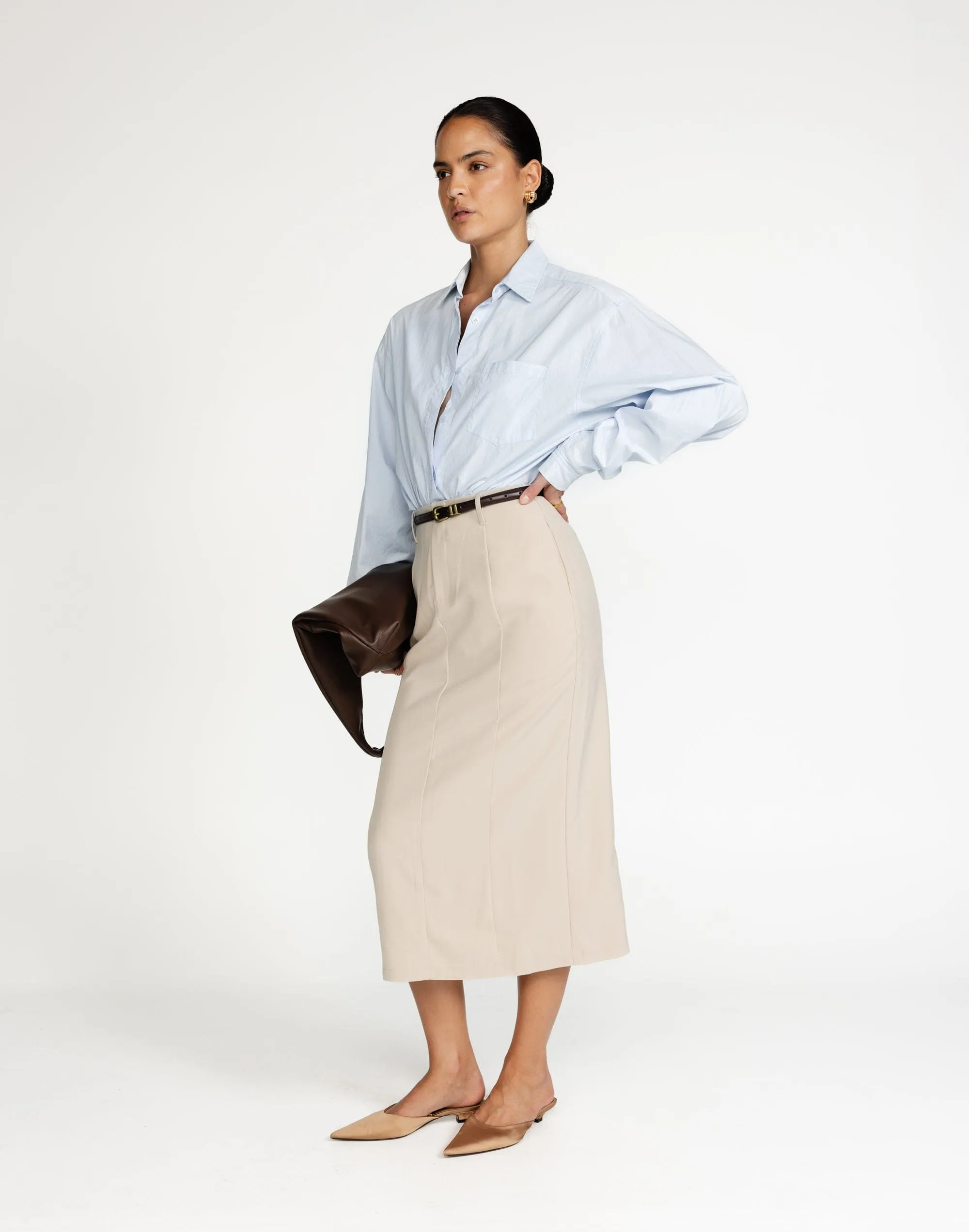 Brigitte Midi Skirt (Latte)