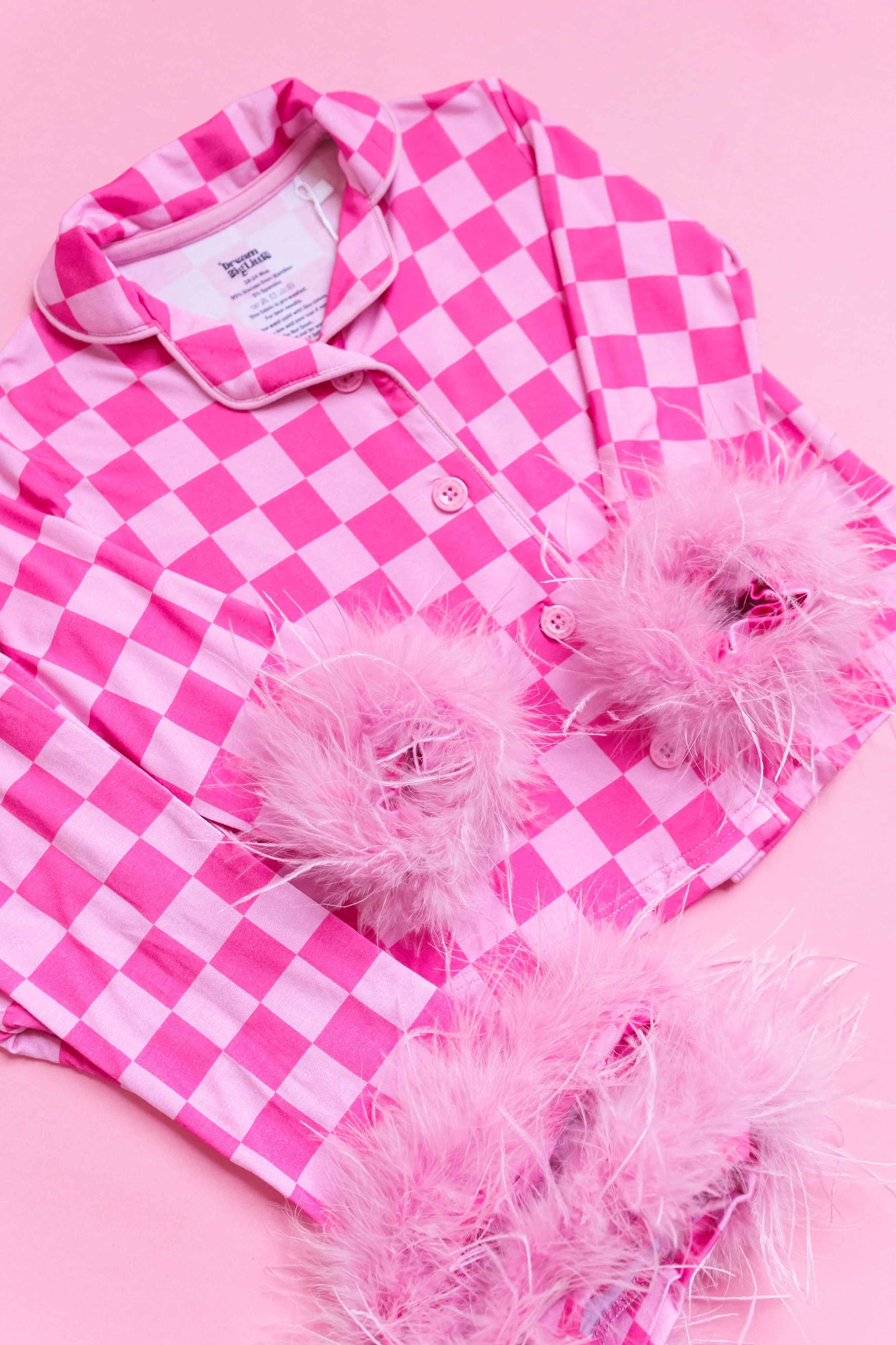 Bubblegum Checkers Girl’s Flare Feathered Dream Set