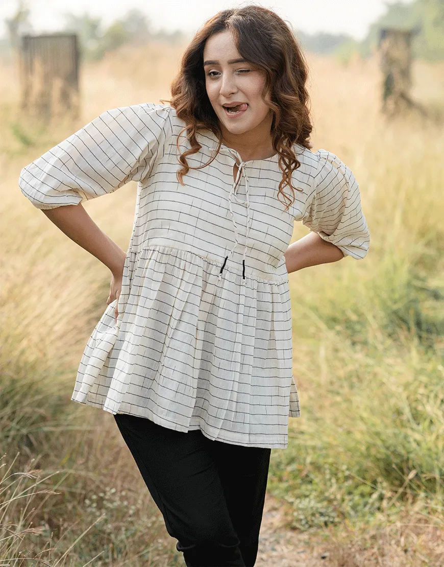 Buttermilk Cream Peplum Top