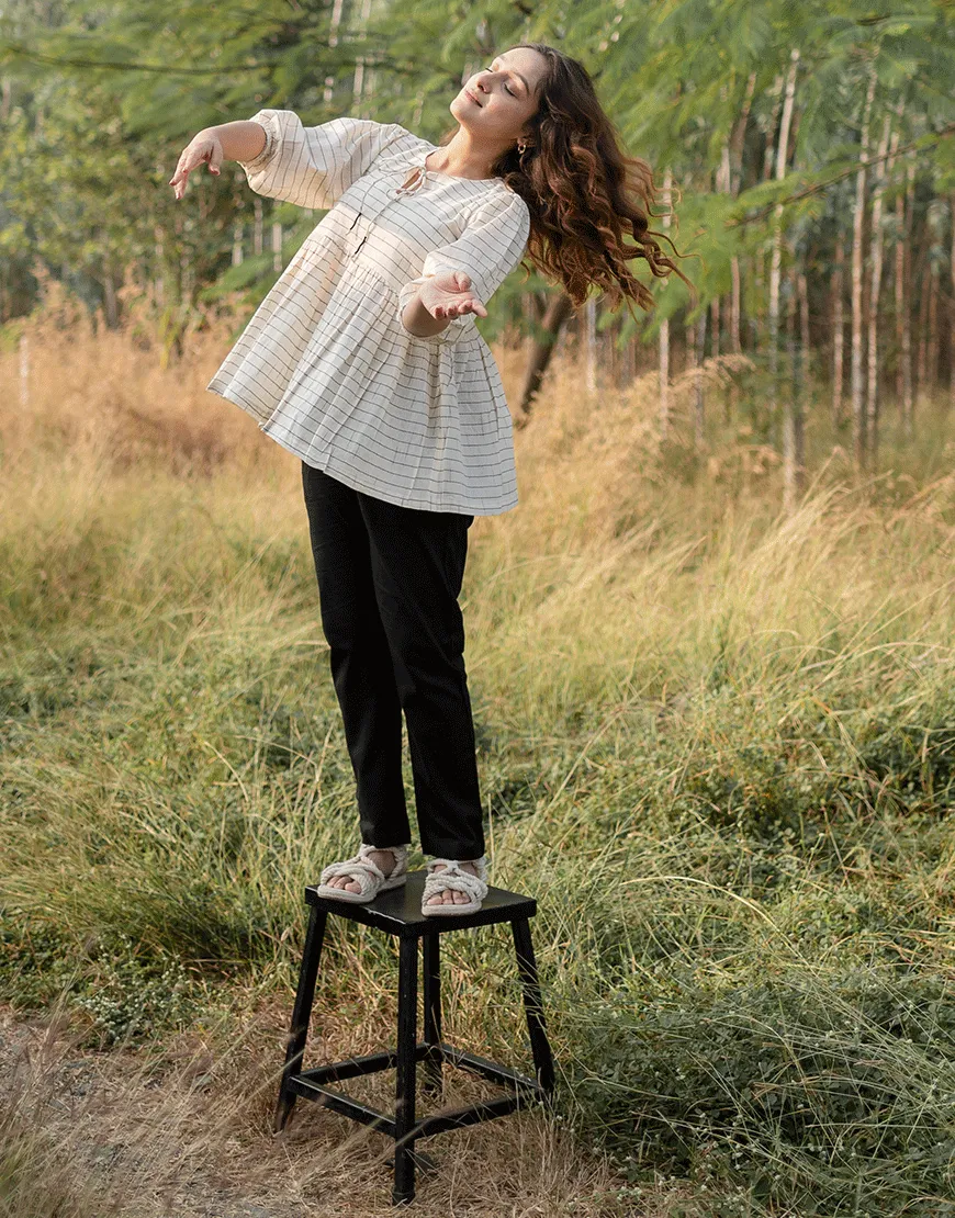 Buttermilk Cream Peplum Top