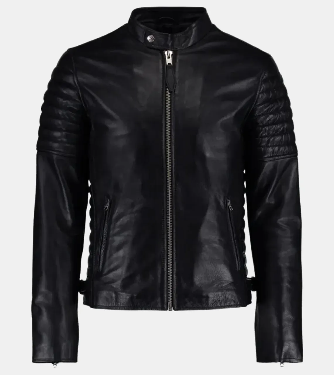 Caravan Black Men's Biker Leather Jacket