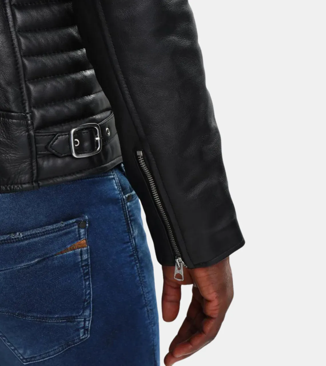 Caravan Black Men's Biker Leather Jacket