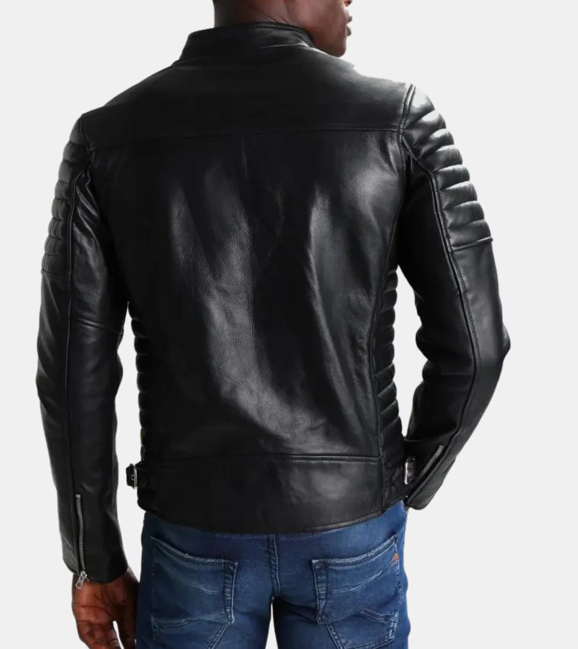 Caravan Black Men's Biker Leather Jacket