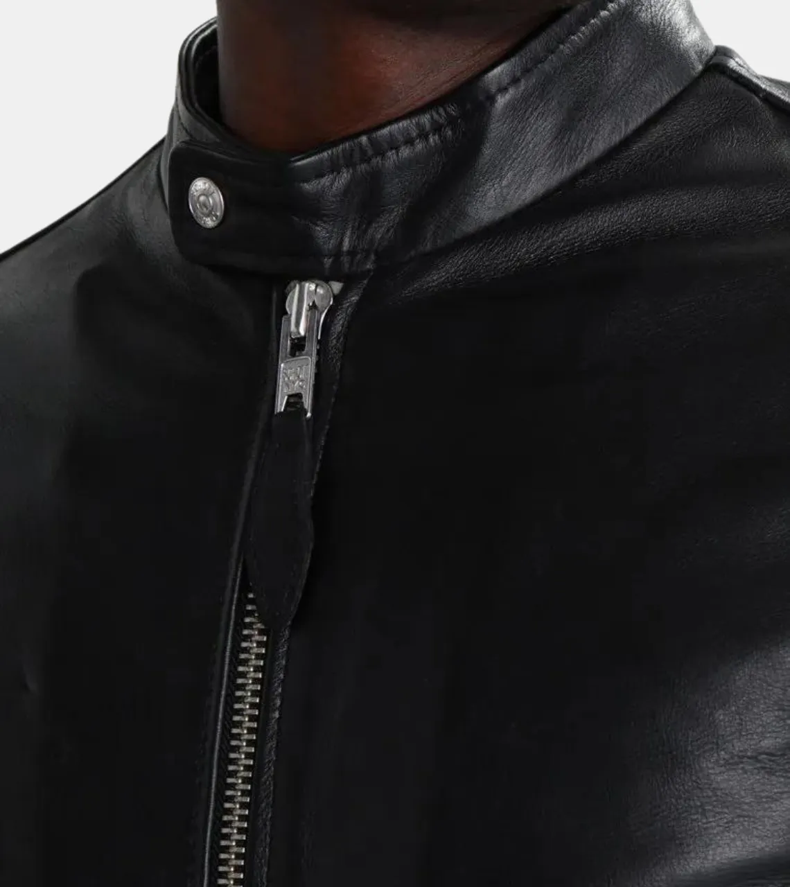 Caravan Black Men's Biker Leather Jacket