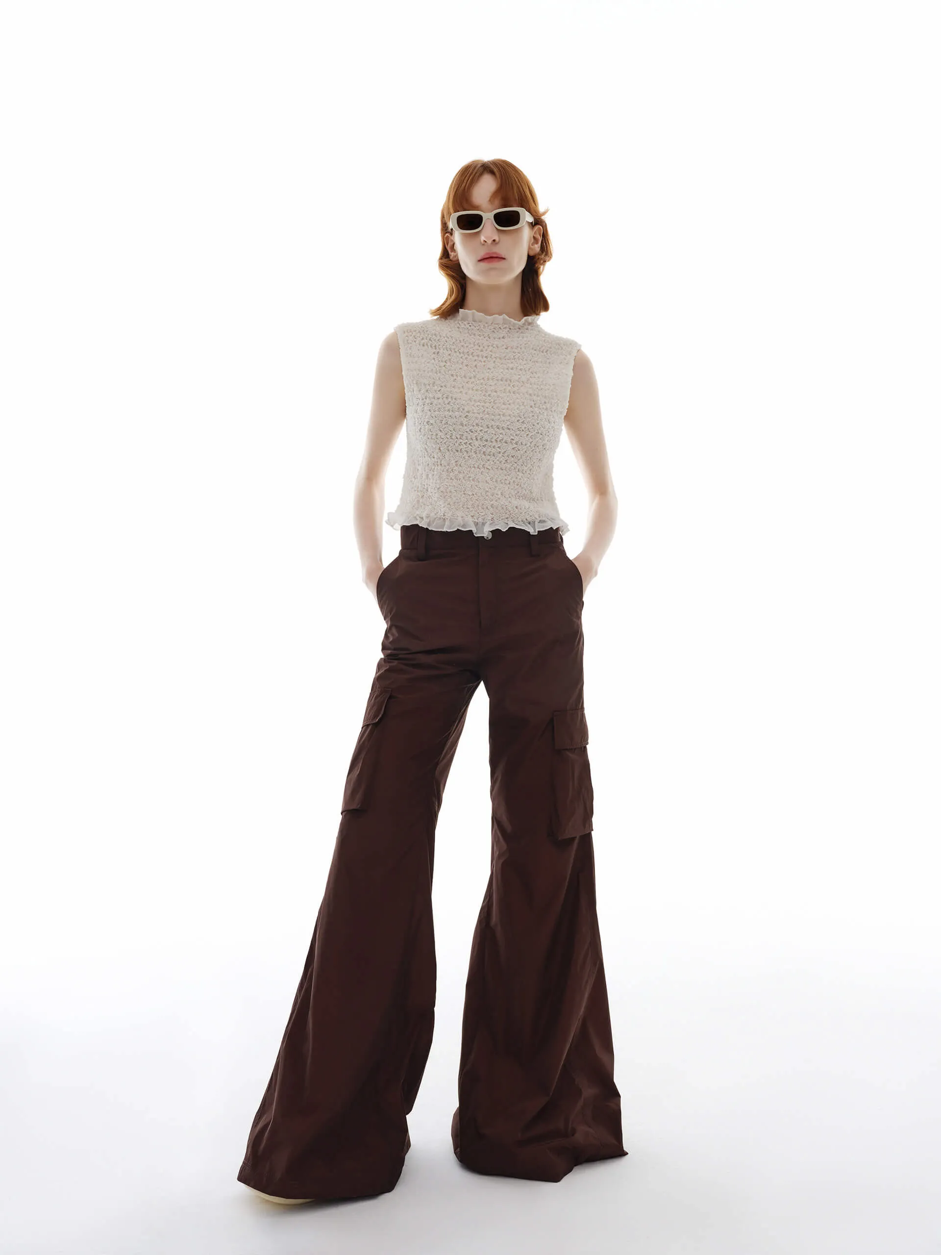 Cargo Style Flared Pants