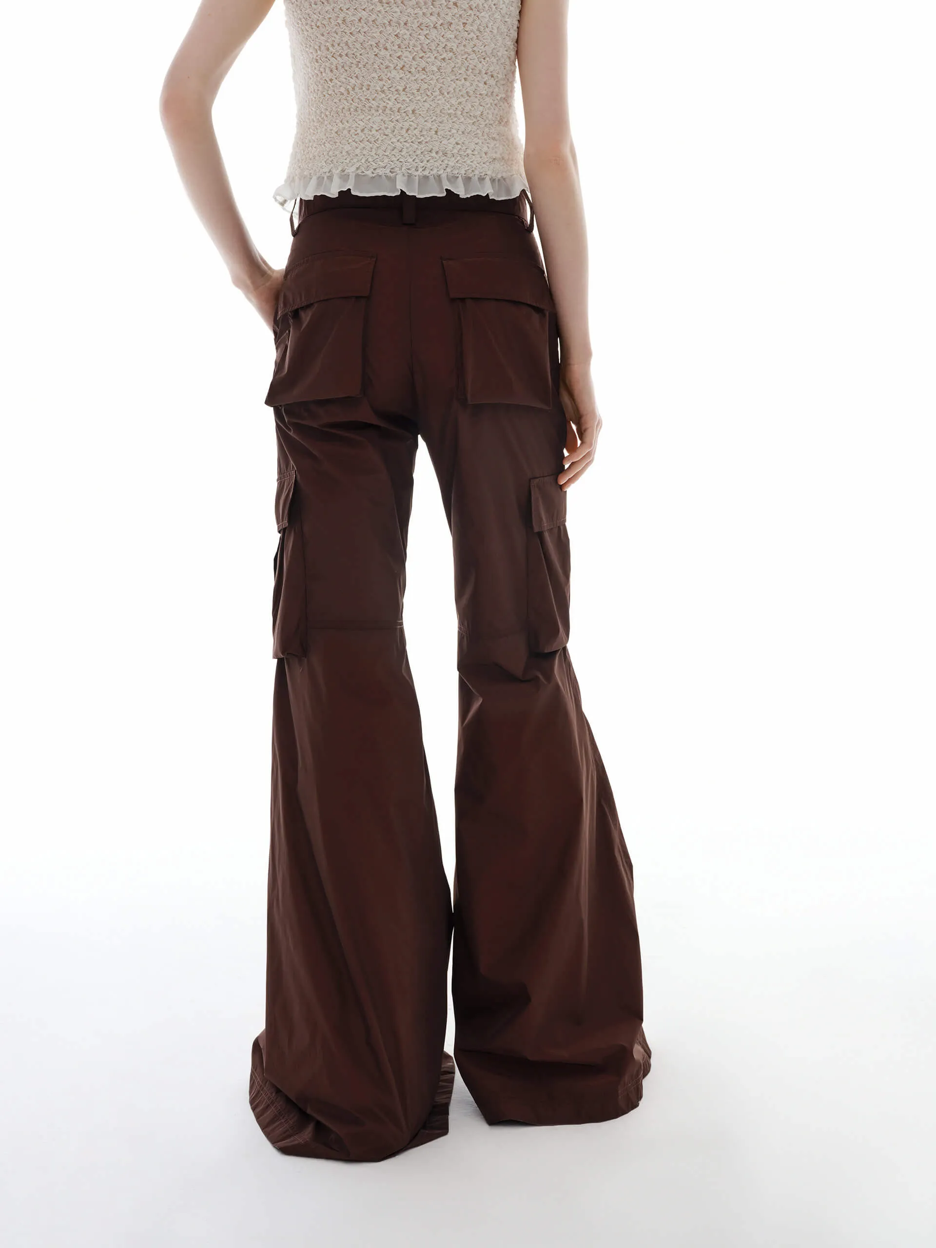 Cargo Style Flared Pants