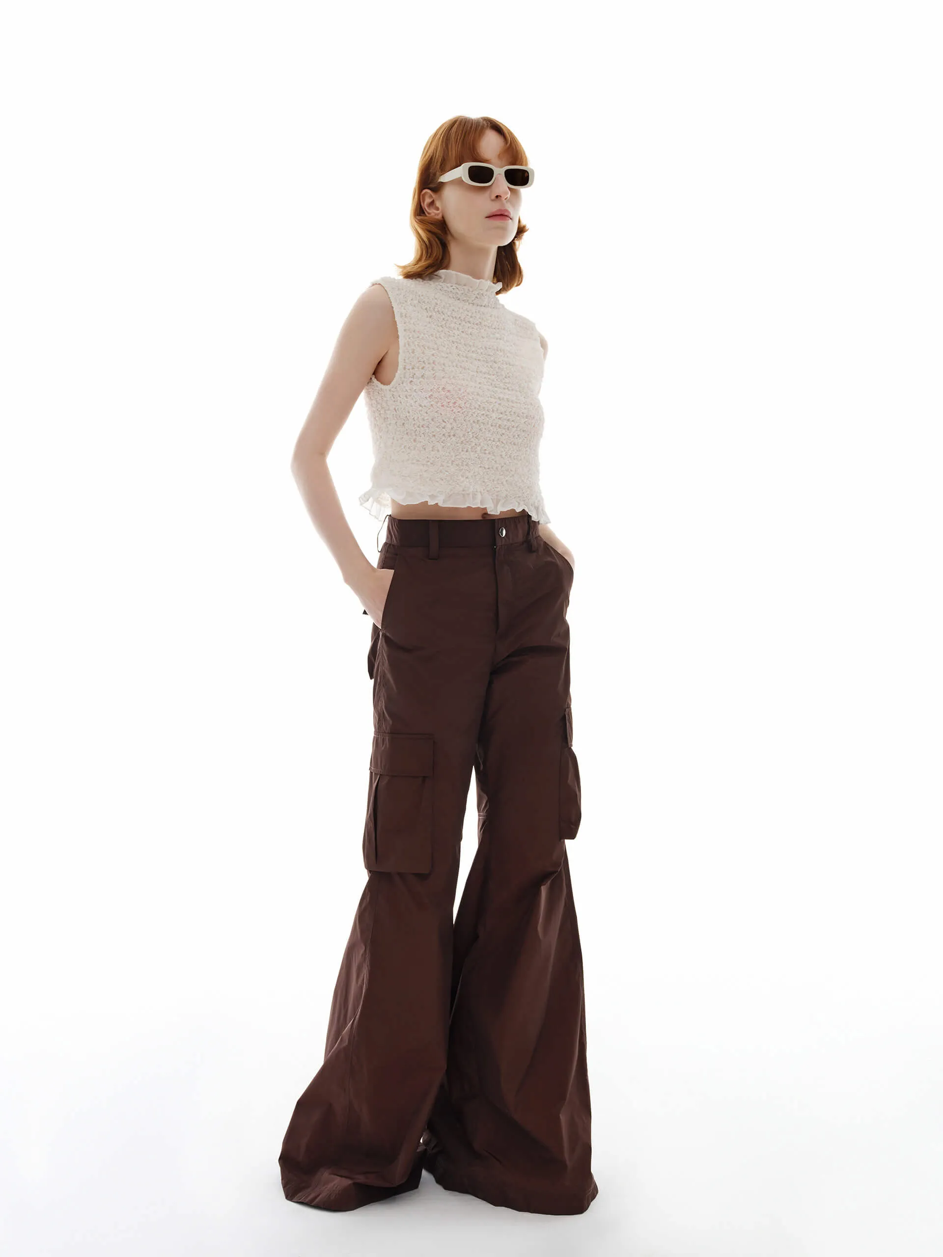 Cargo Style Flared Pants