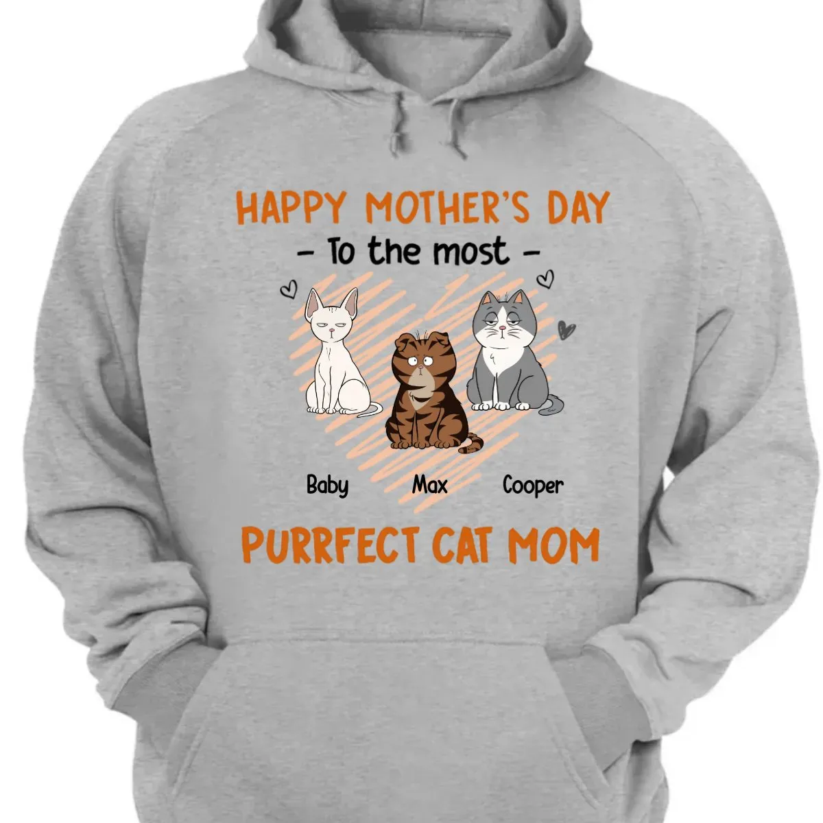 Cat Lovers - Happy Mother's Day To The Most Purrfect Cat Mom - Personalized Unisex T-shirt, Hoodie, Sweatshirt (VT)