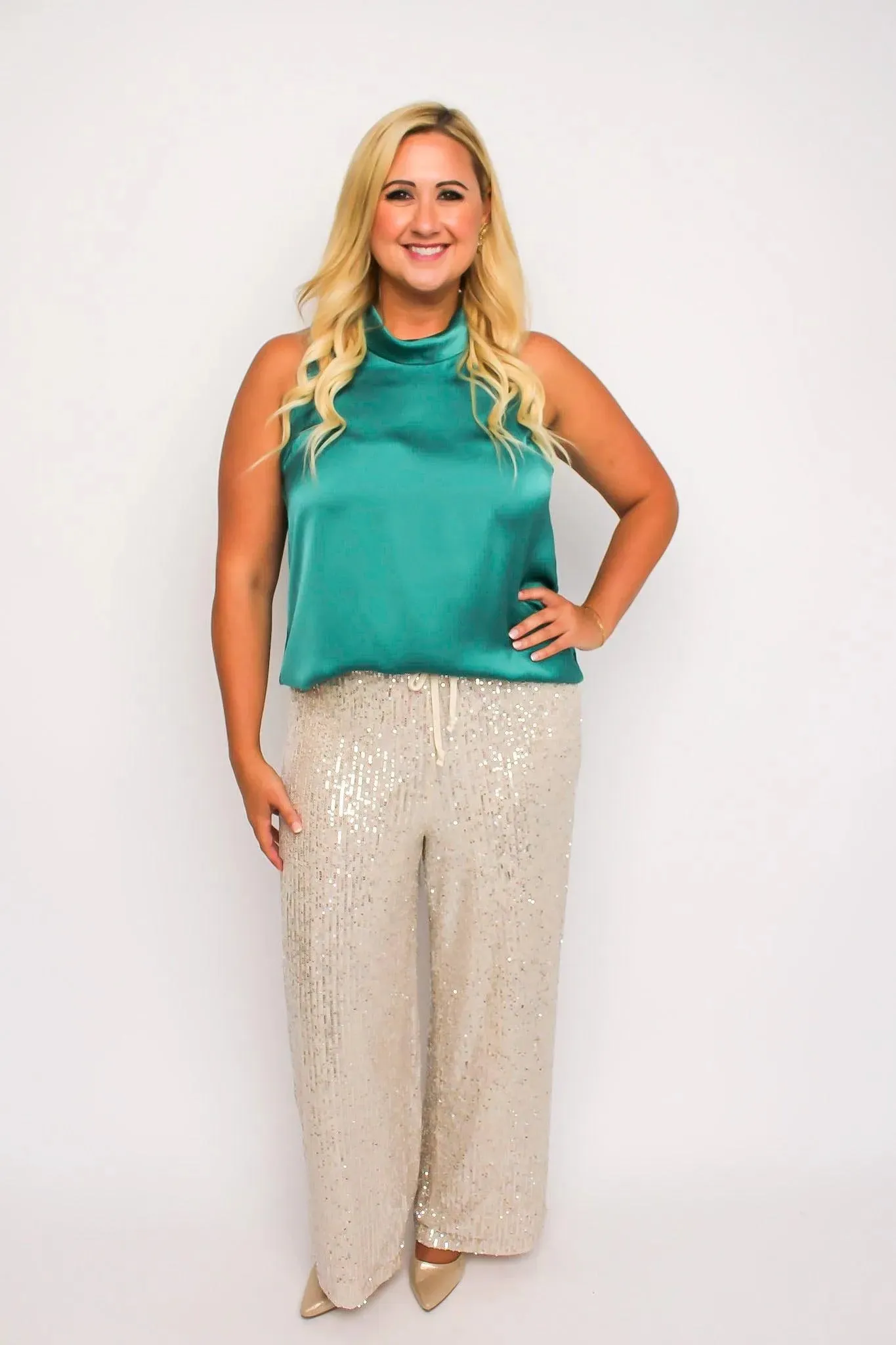 Champagne Sequin Pants