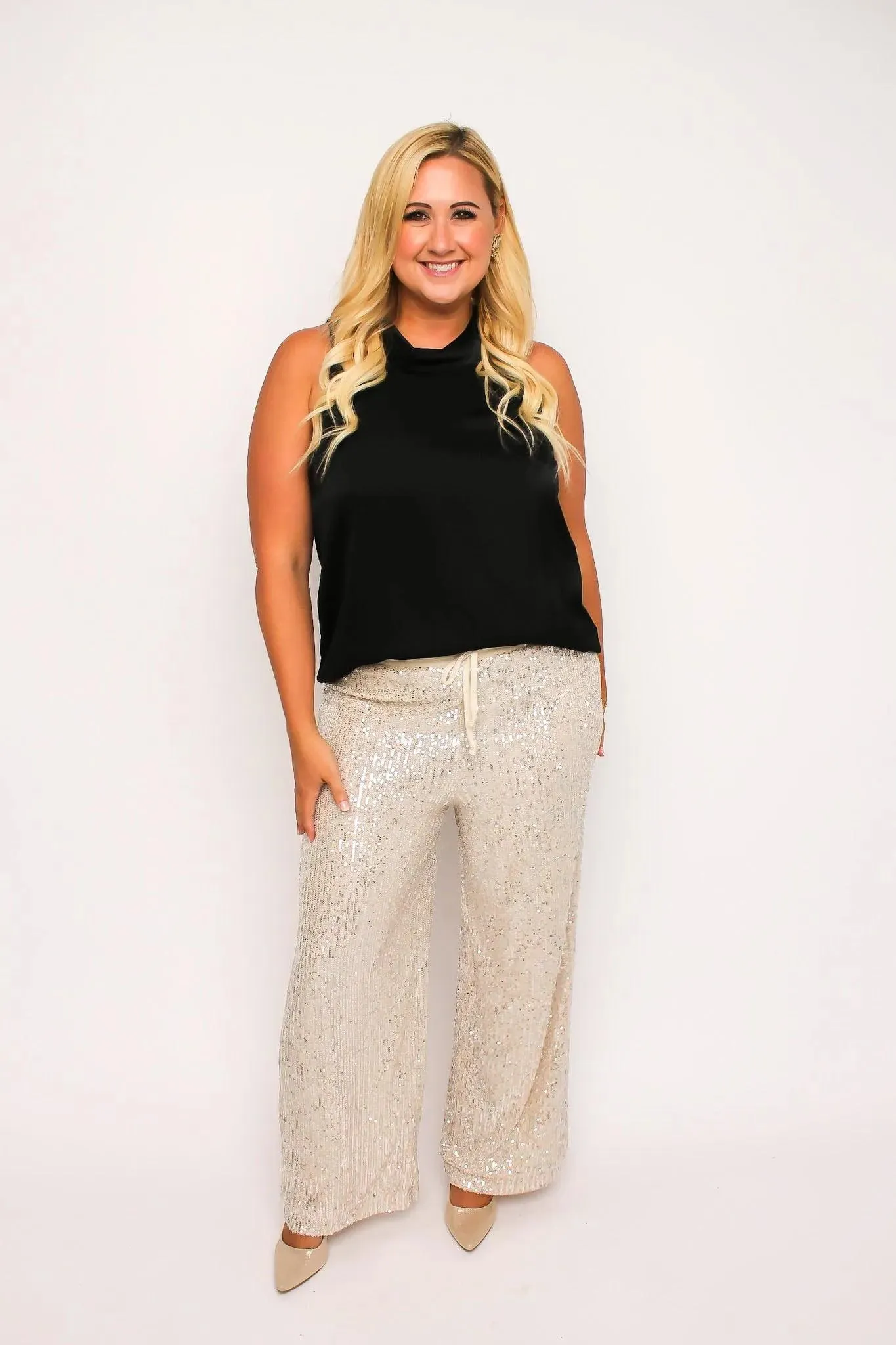 Champagne Sequin Pants