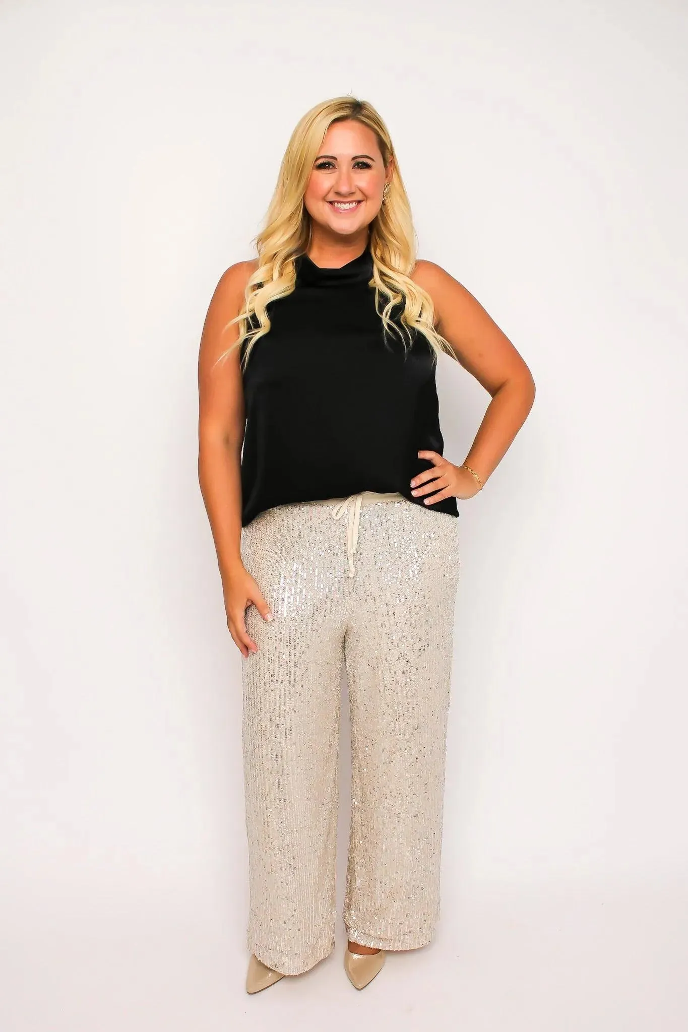 Champagne Sequin Pants