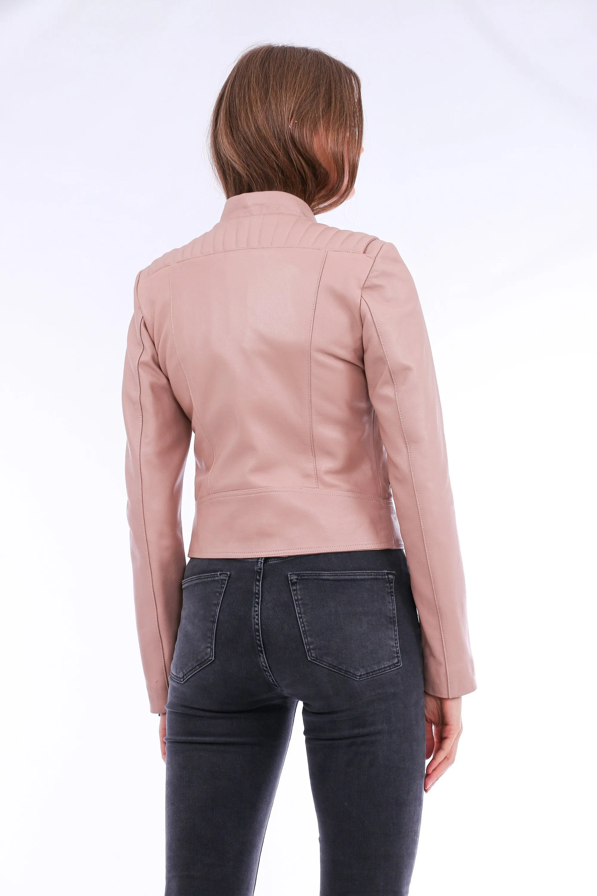 Chaqueta Leather Biker Jacket - Pink