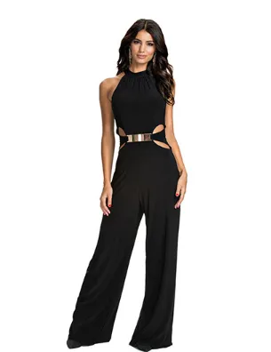 Chic Black High-Neck Jumpsuit