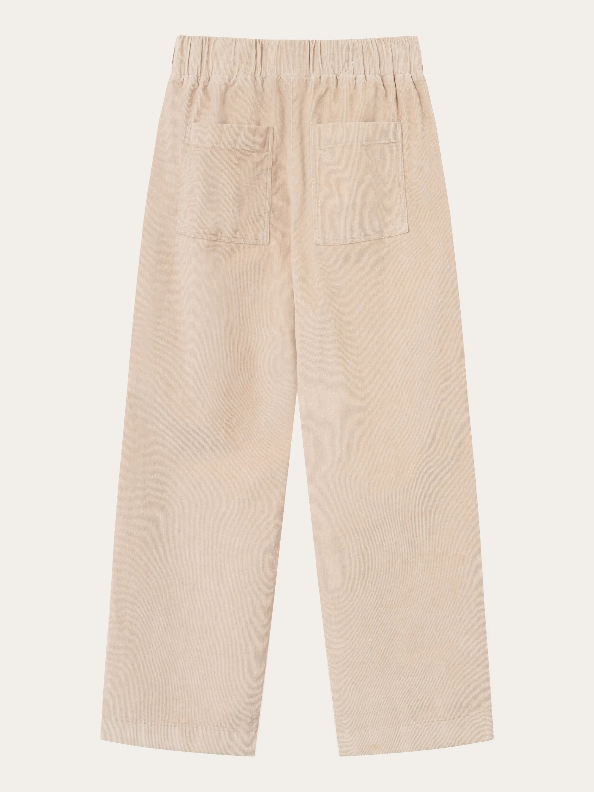 CHLOE barrel high-rise babycord elastic waistband pants - Light feather gray