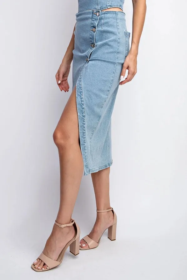 Chloe Denim Midi Skirt