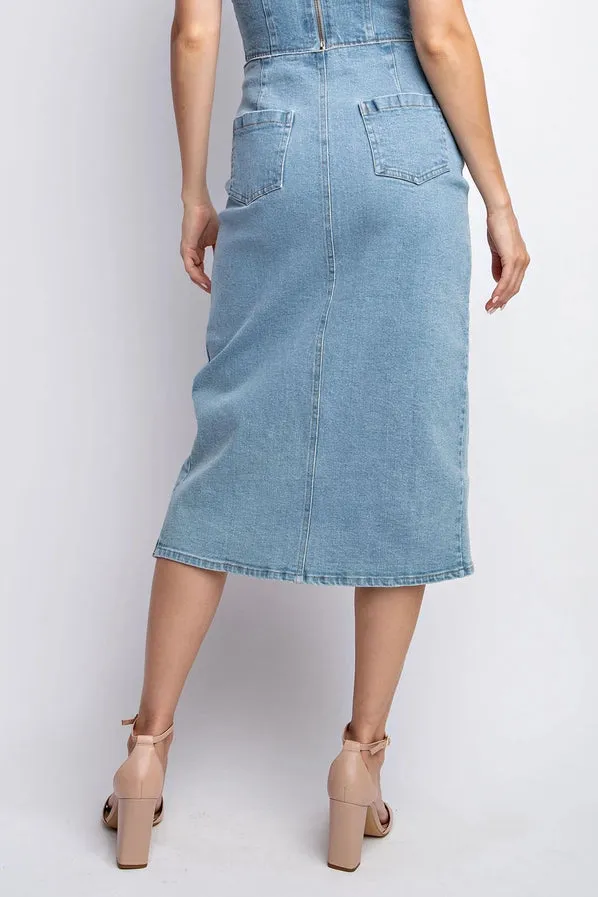 Chloe Denim Midi Skirt