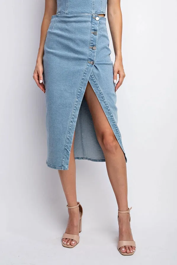 Chloe Denim Midi Skirt