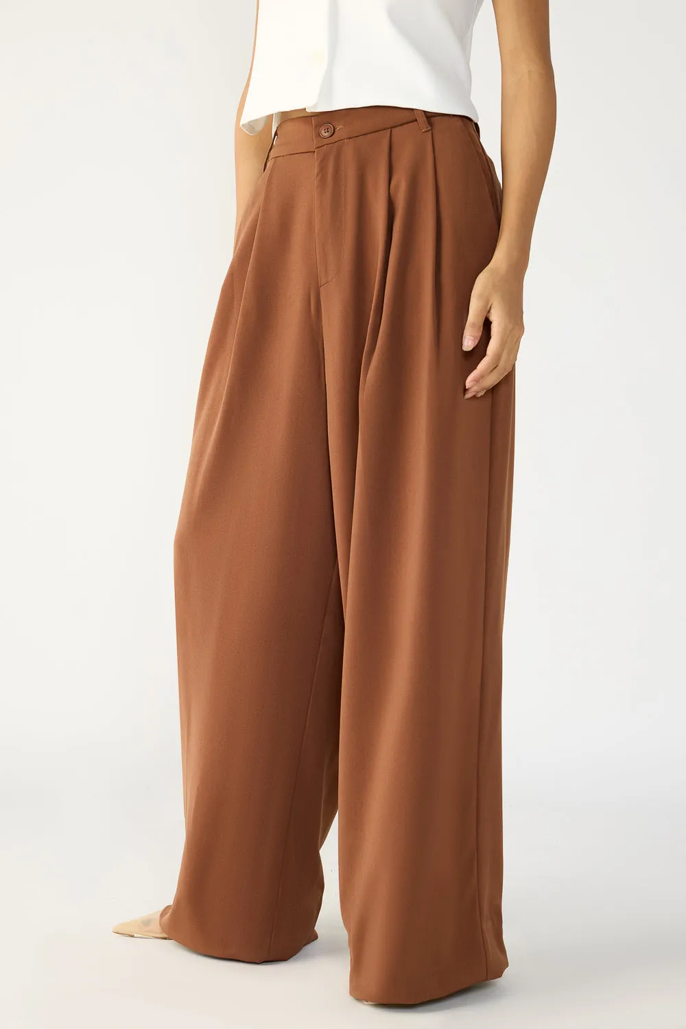 Chocolate Brown Flared Formal Korean Pants