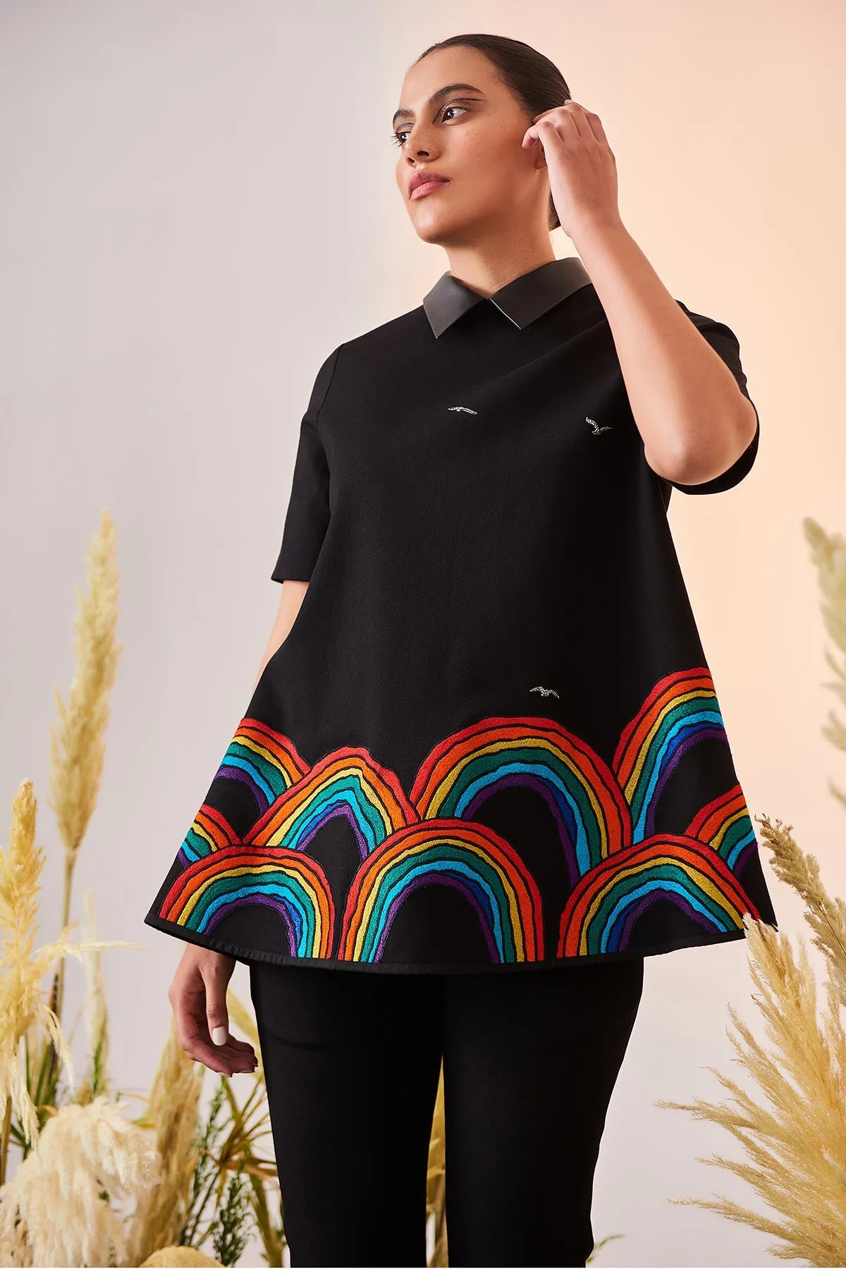 Copy of Rainbow And Bird Flared Top And Narrow Pant