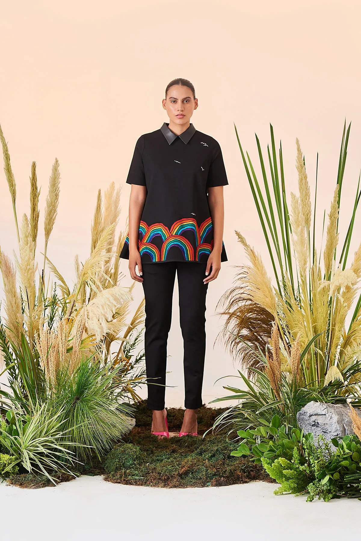 Copy of Rainbow And Bird Flared Top And Narrow Pant