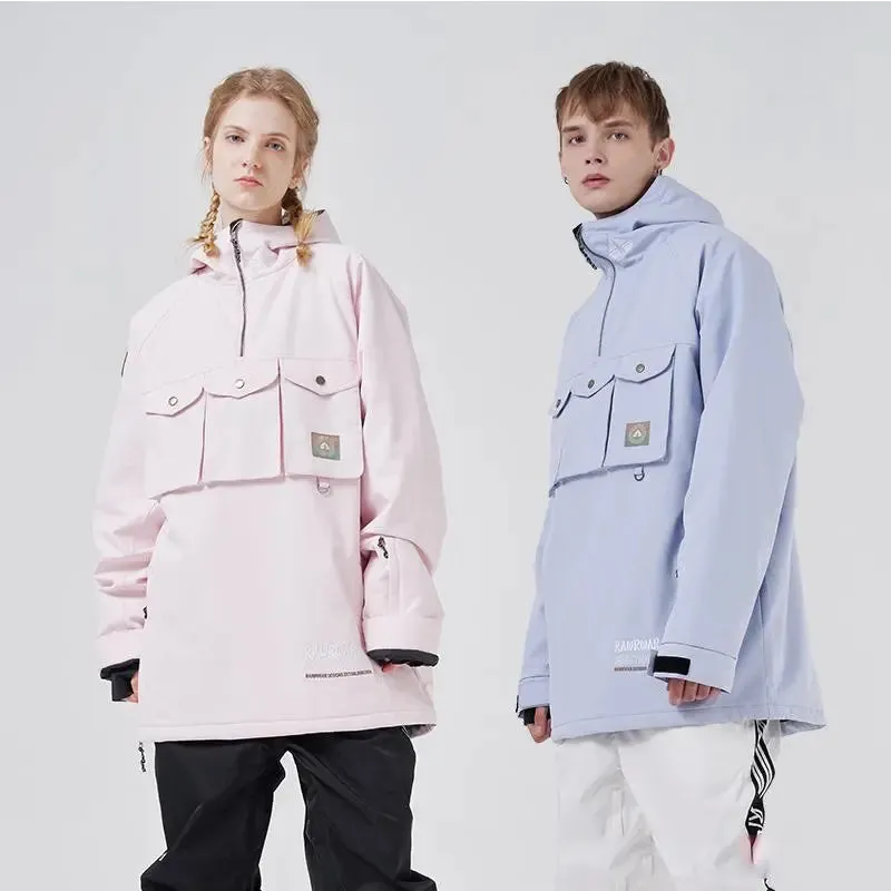 Couple Winter Snowboarding Ski Anorak Hoodie Jacket